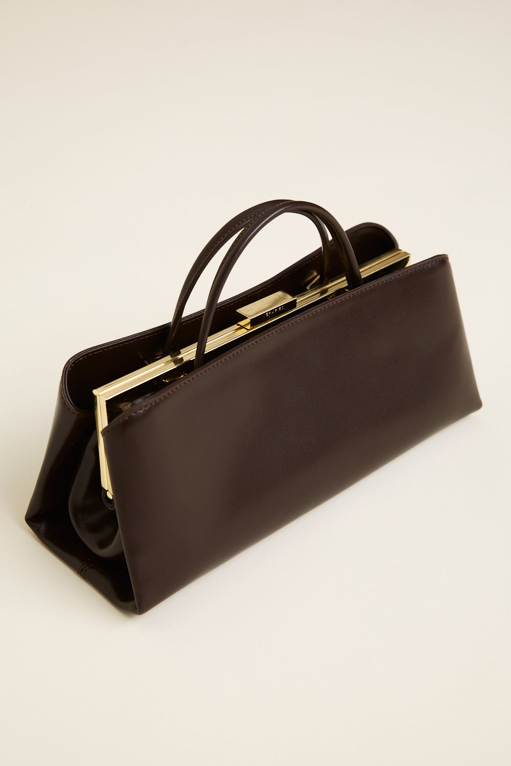 Elegant Chocolate Éclair Premium Calf Leather Convertible Shoulder Clutch Handbag