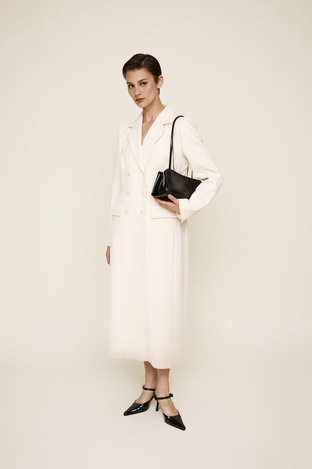 VERAFIED Silver Noir Éclair Premium Calf Leather Convertible Shoulder Clutch Bag