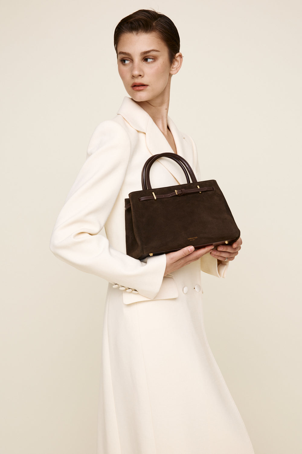 Espresso Suede Book Tote Bag 25