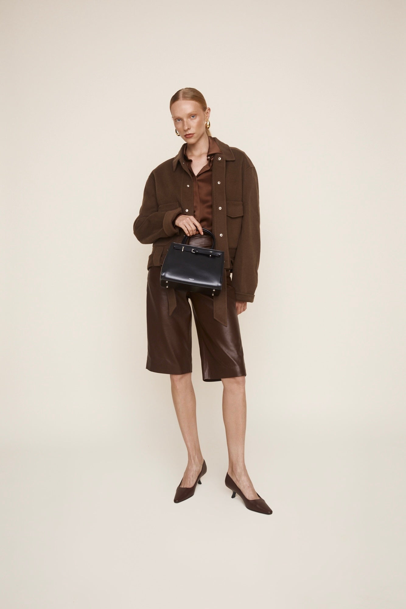 Noir Leather Book Tote Bag 25