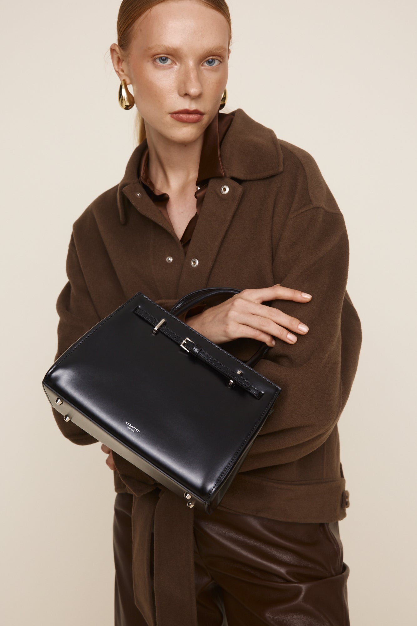 Noir Leather Book Tote Bag 25