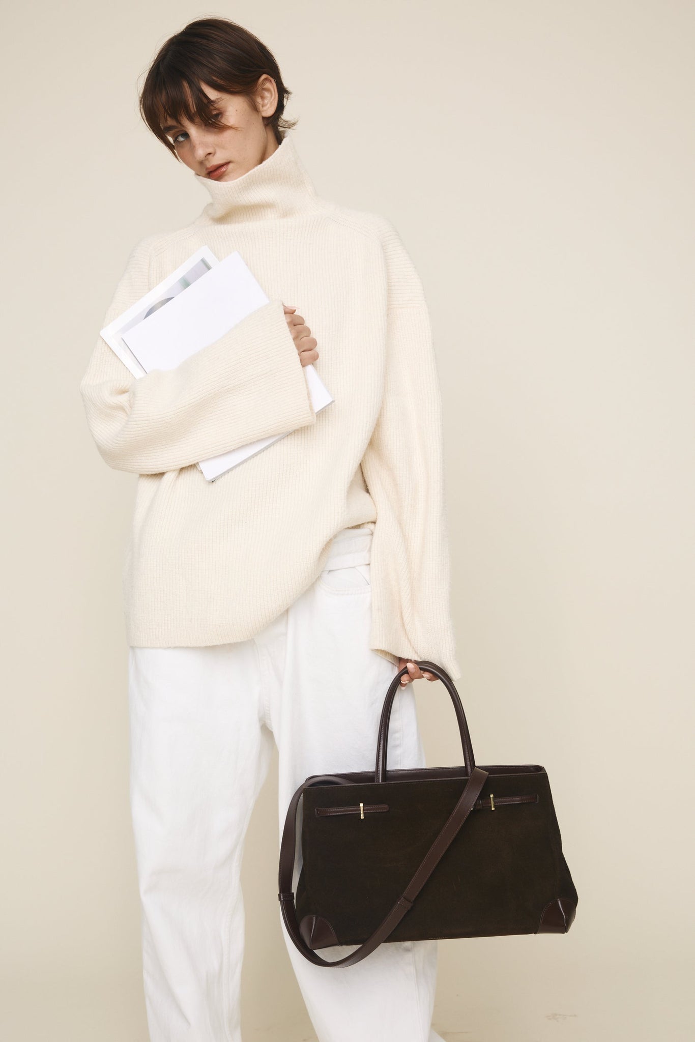 Espresso Suede Book Tote Bag 33