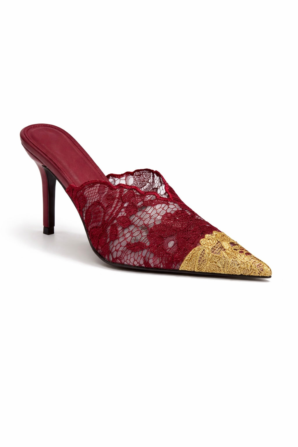 Milano Lace Pumps Burgundy