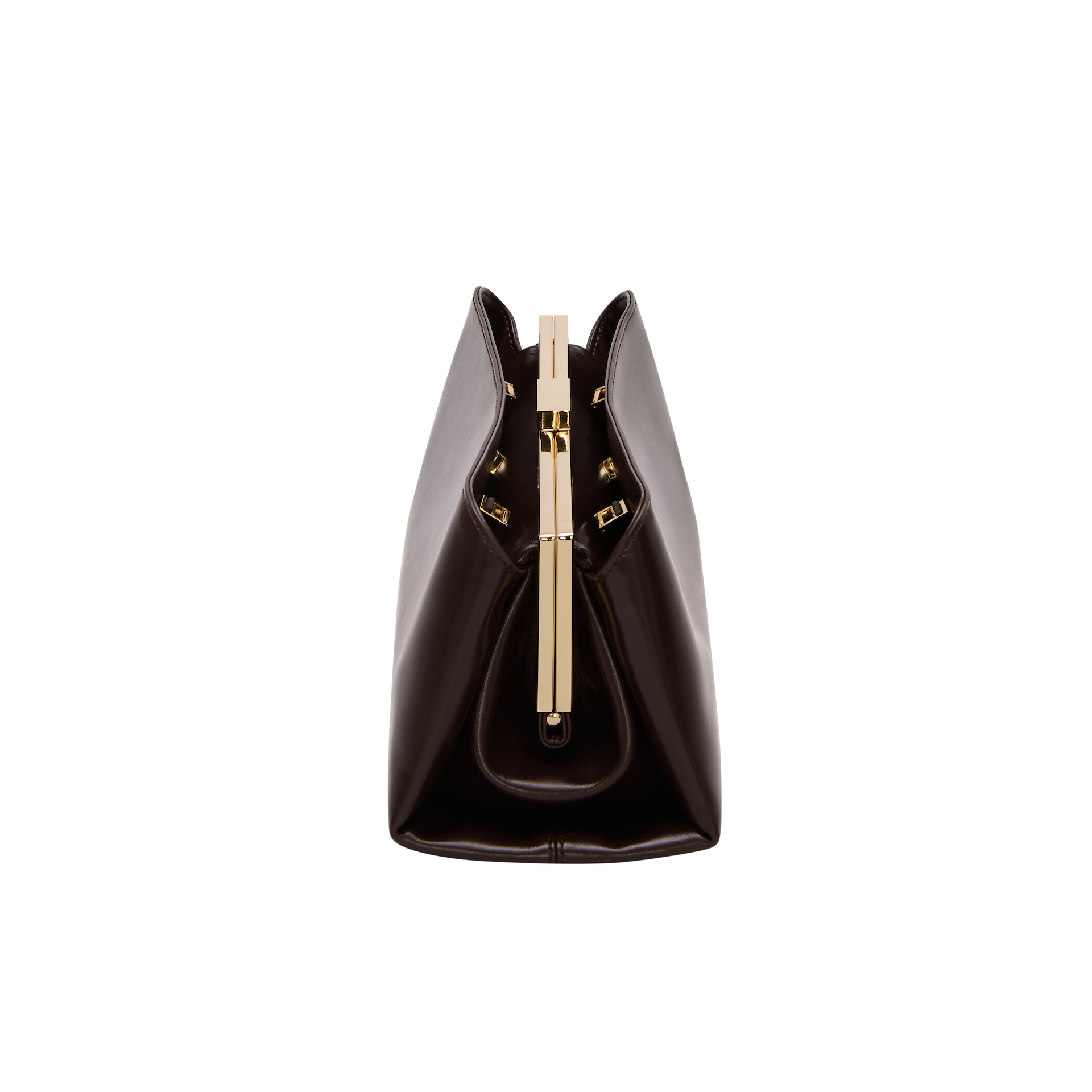 Elegant Chocolate Éclair Premium Calf Leather Convertible Shoulder Clutch Handbag