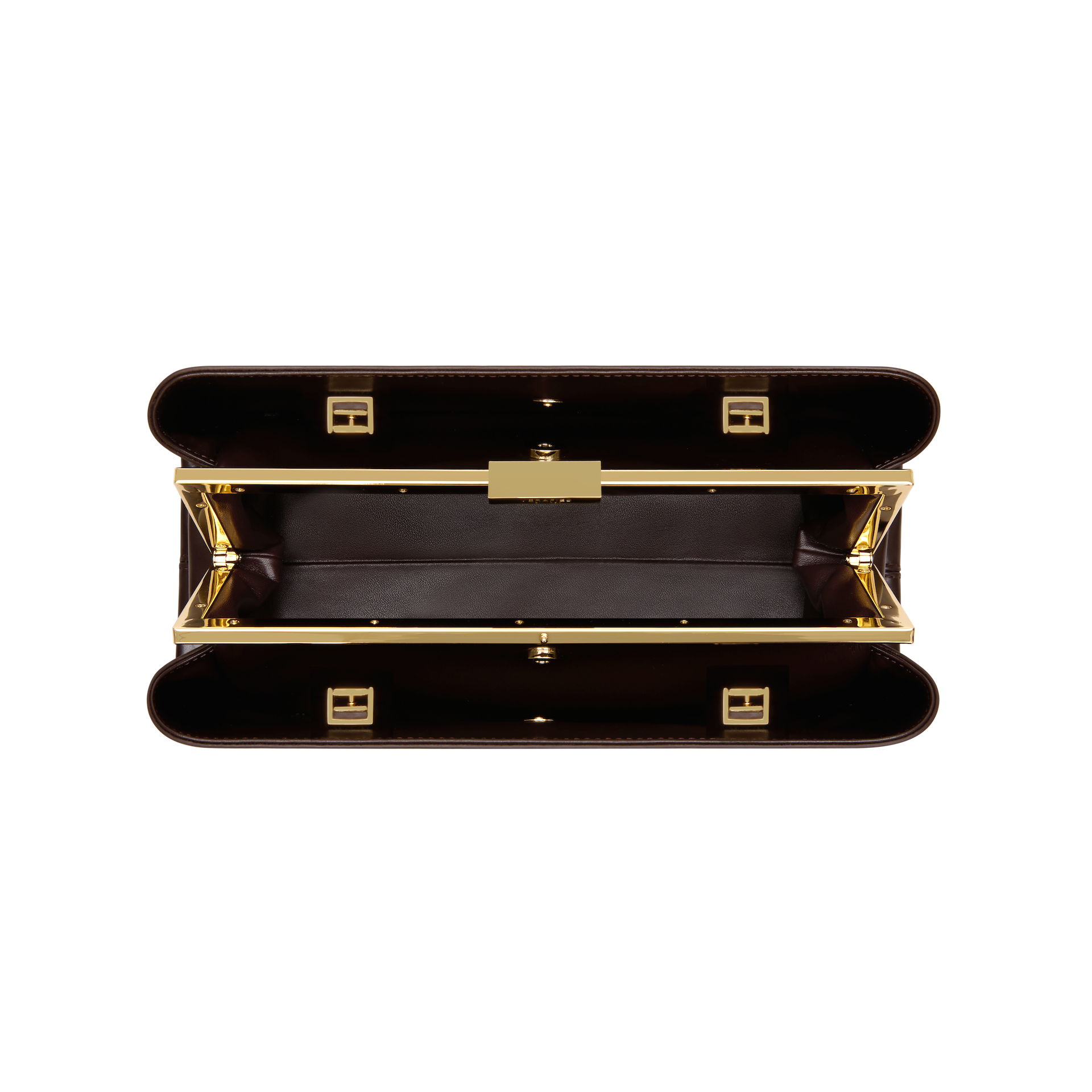 Elegant Chocolate Éclair Premium Calf Leather Convertible Shoulder Clutch Handbag