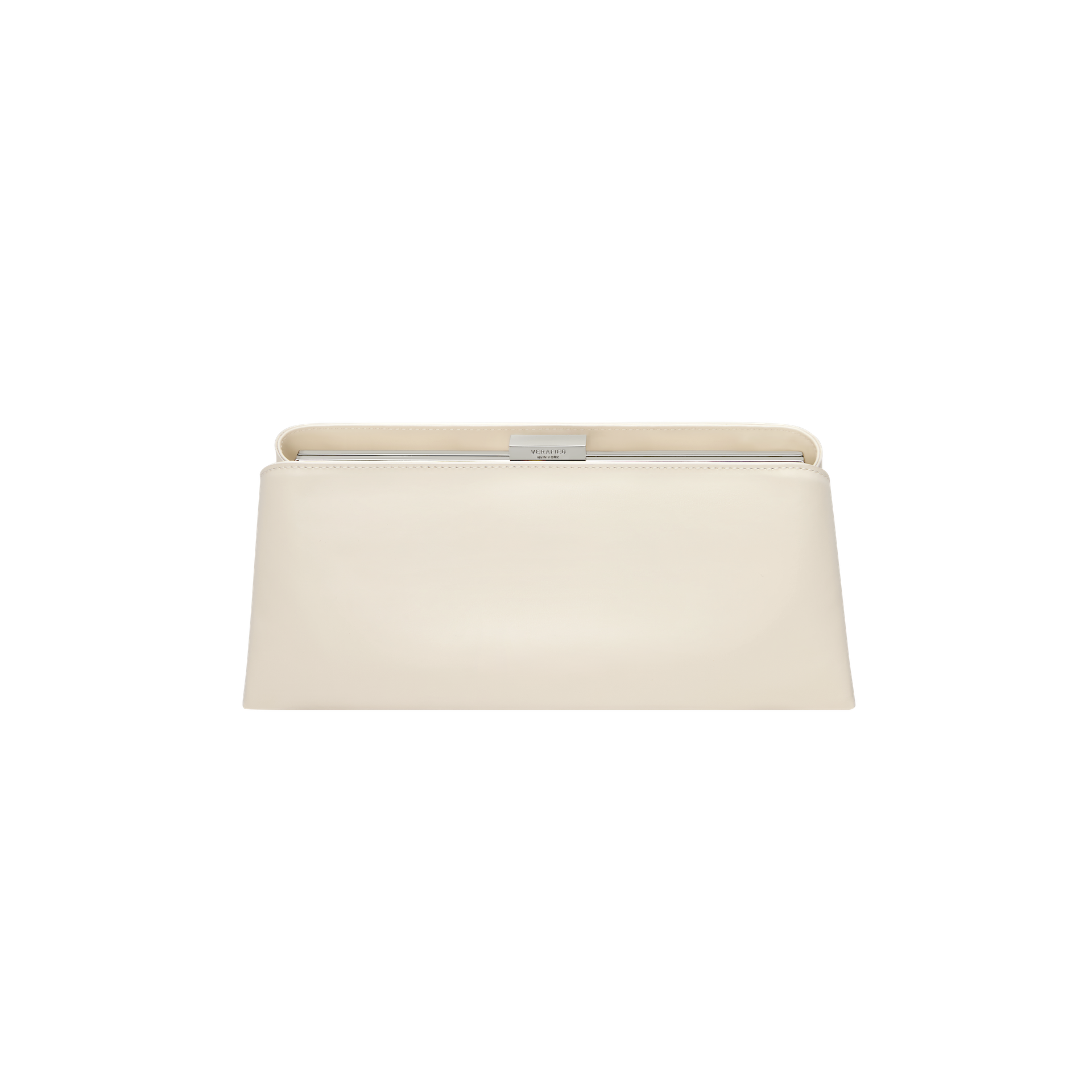 Elegant Silver Ivory Éclair Calf Leather Convertible Shoulder Bag Clutch