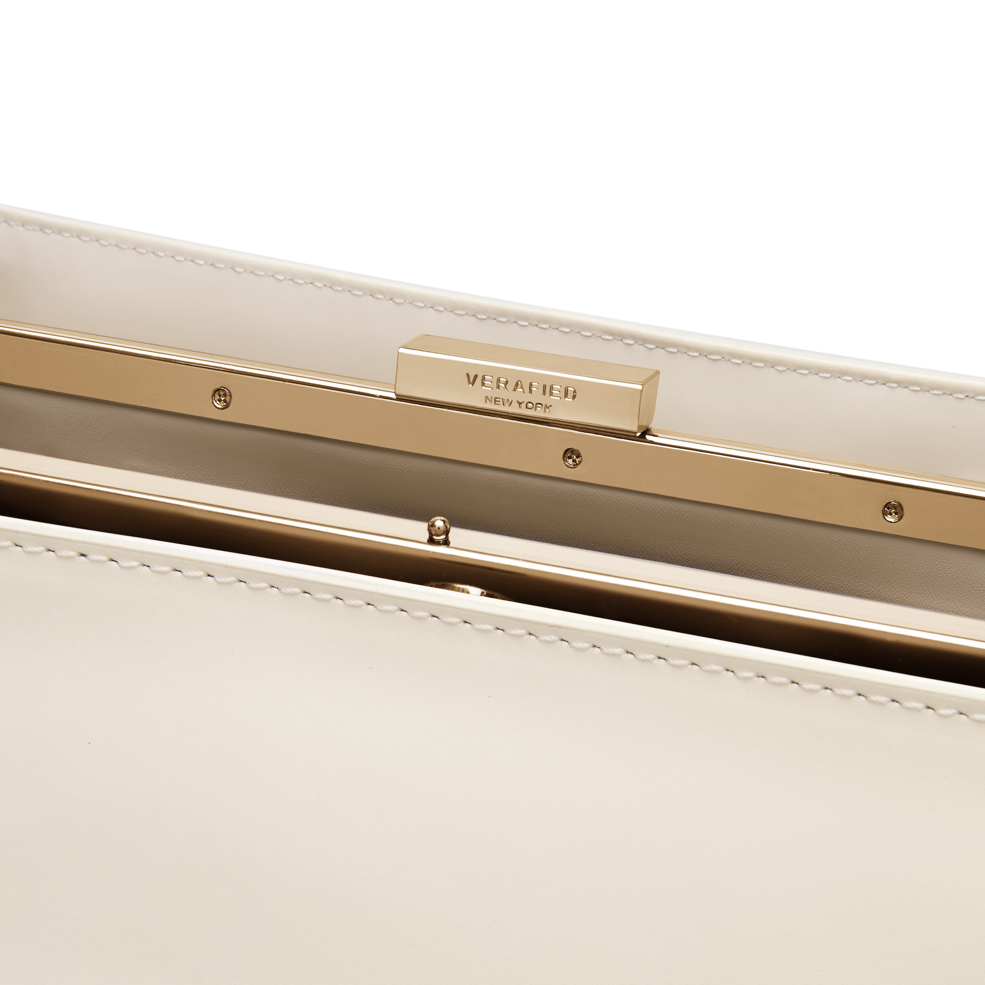 Elegant Gold Ivory Éclair Premium Calf Leather Convertible Shoulder Bag Clutch