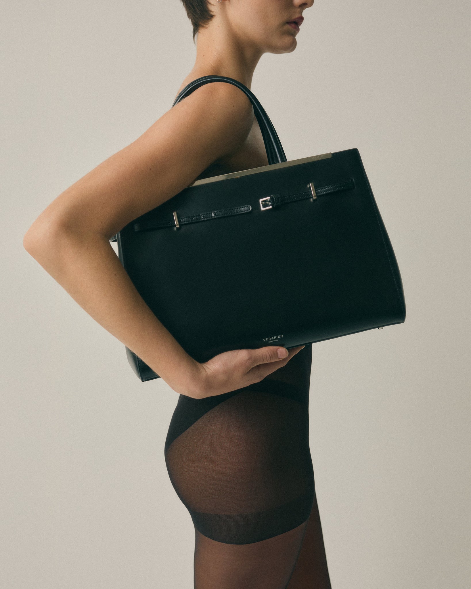 Noir Leather Book Tote Bag 33