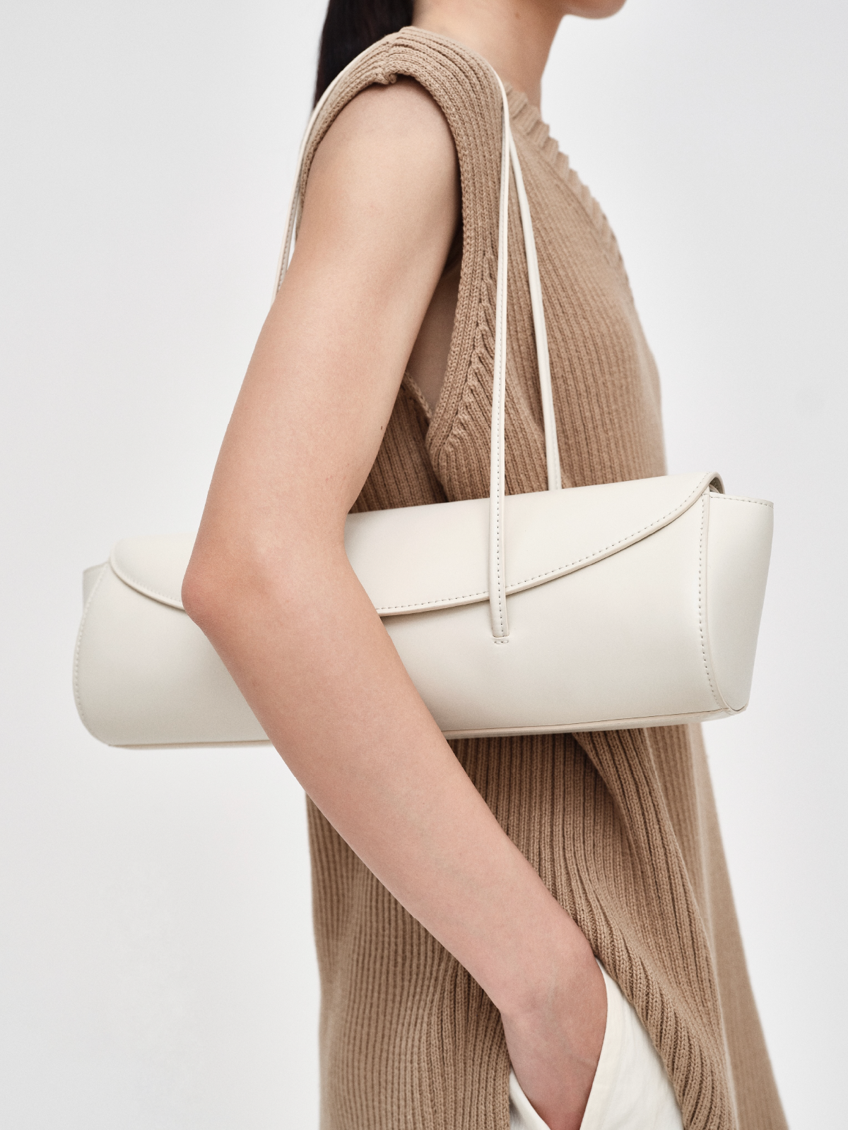 Baguette shoulder bag - White