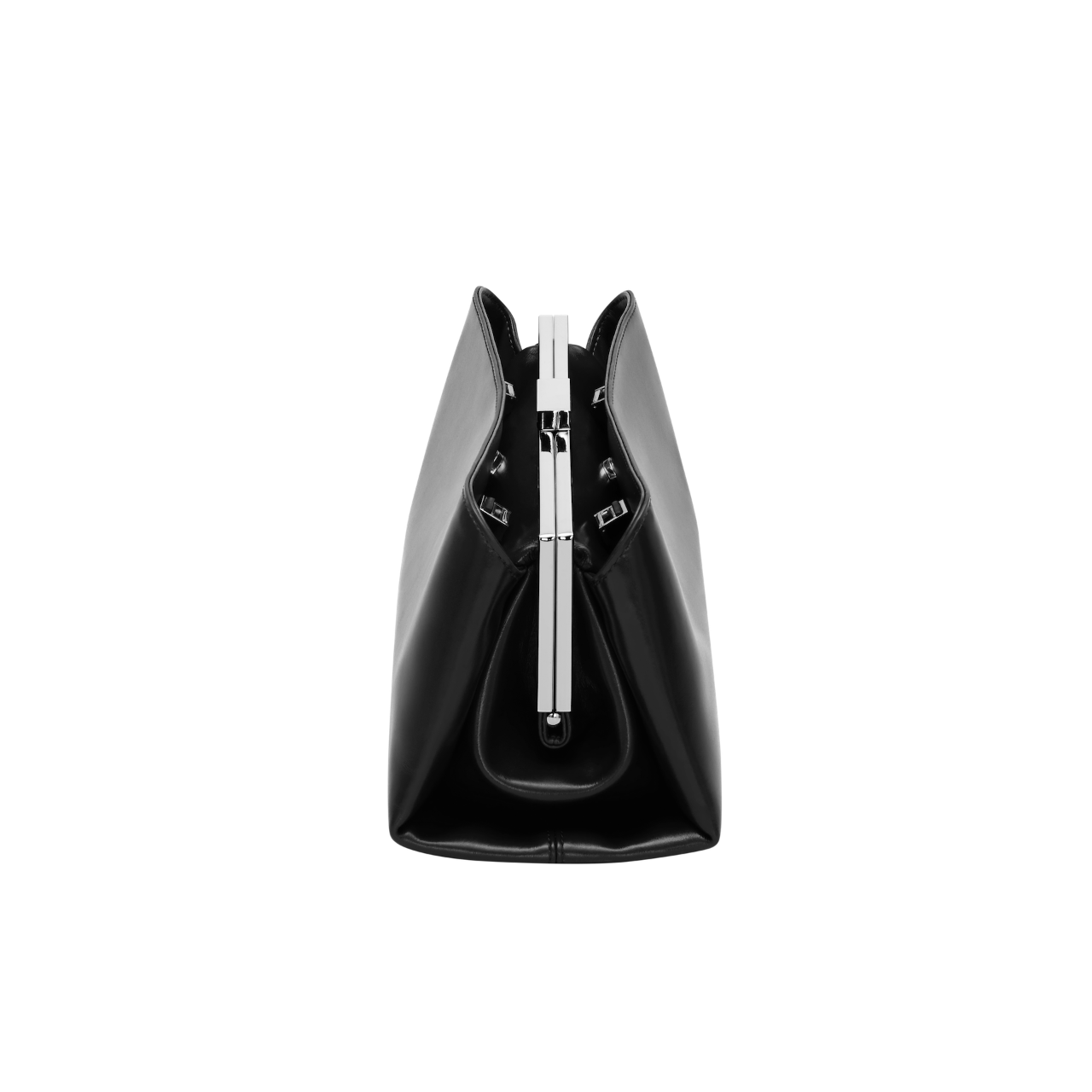 VERAFIED Silver Noir Éclair Premium Calf Leather Convertible Shoulder Clutch Bag