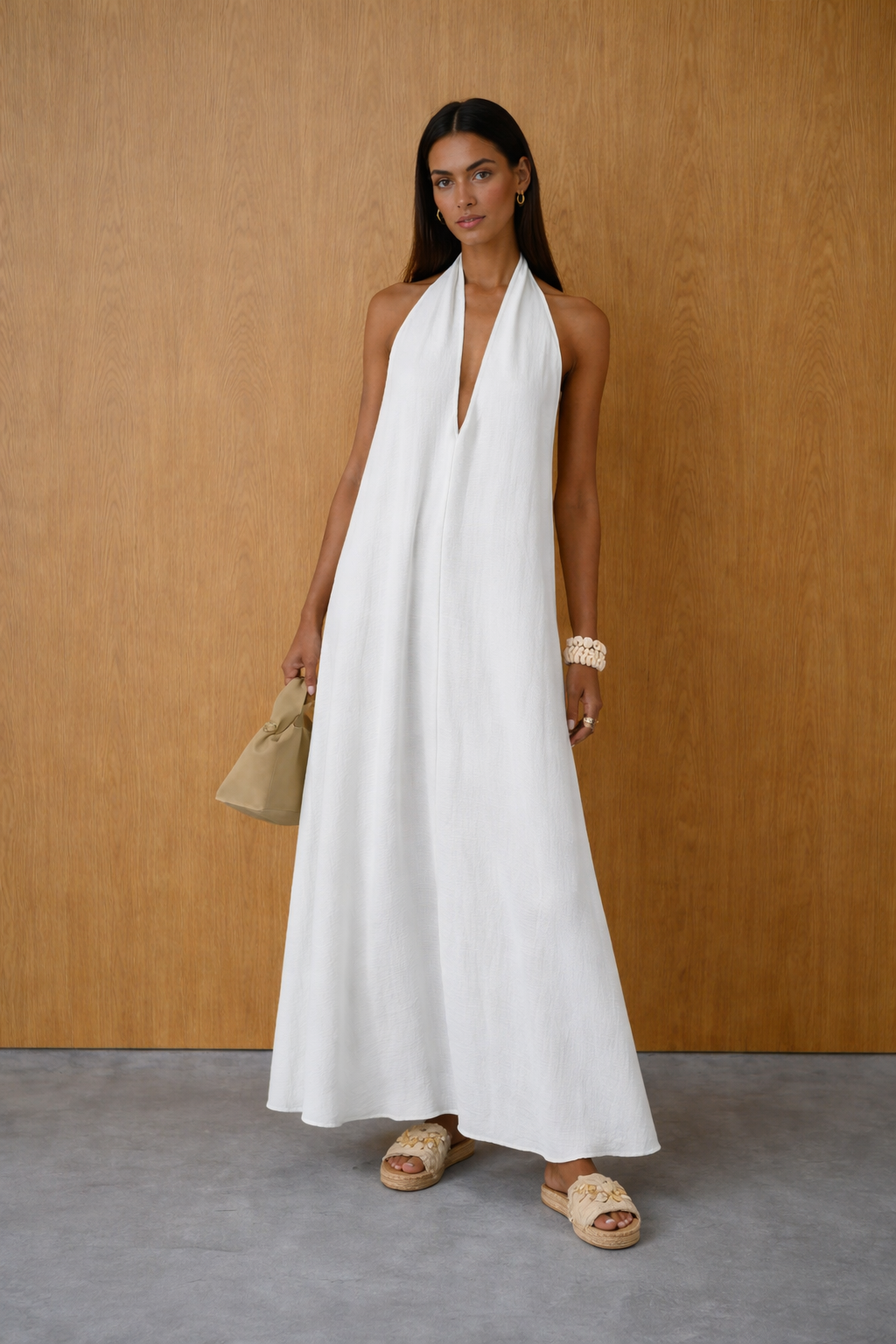 Minimal Halter Maxi Dress
