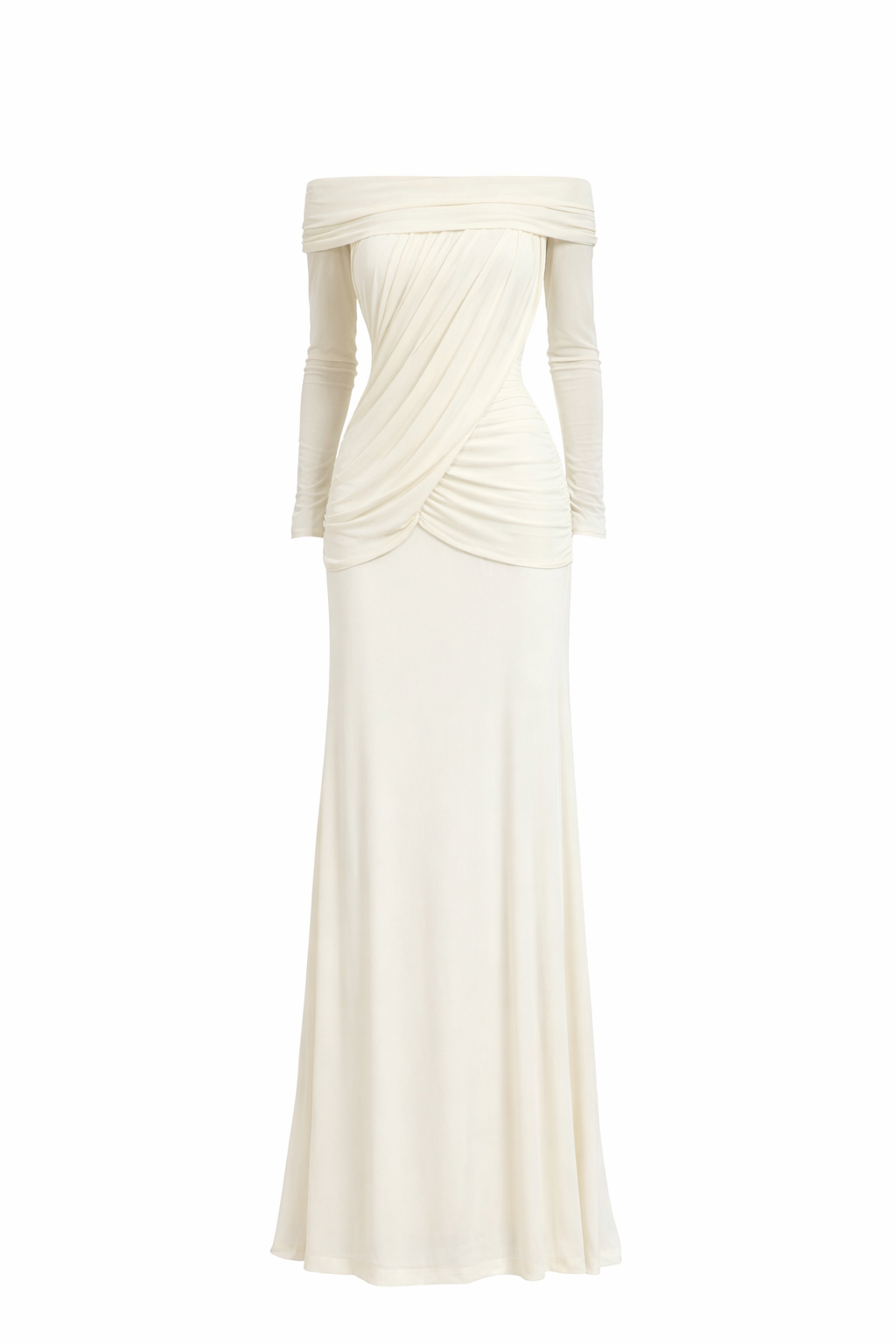 Maddy Off-Shoulder Draped Maxi Dress