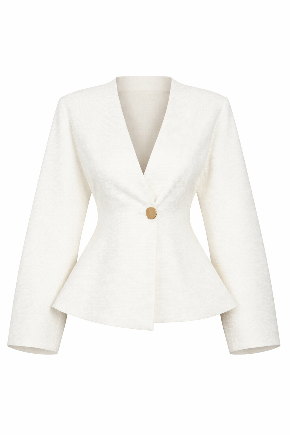 Tamara Textured V-Neck Blazer Ivory