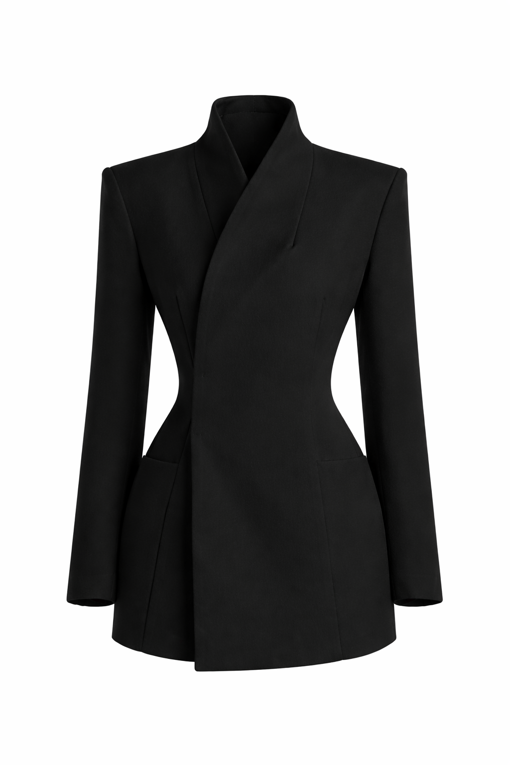 Tess Structure Woven Blazer Dress Black