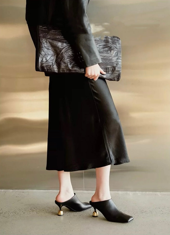 Lucy Mule Heels Black