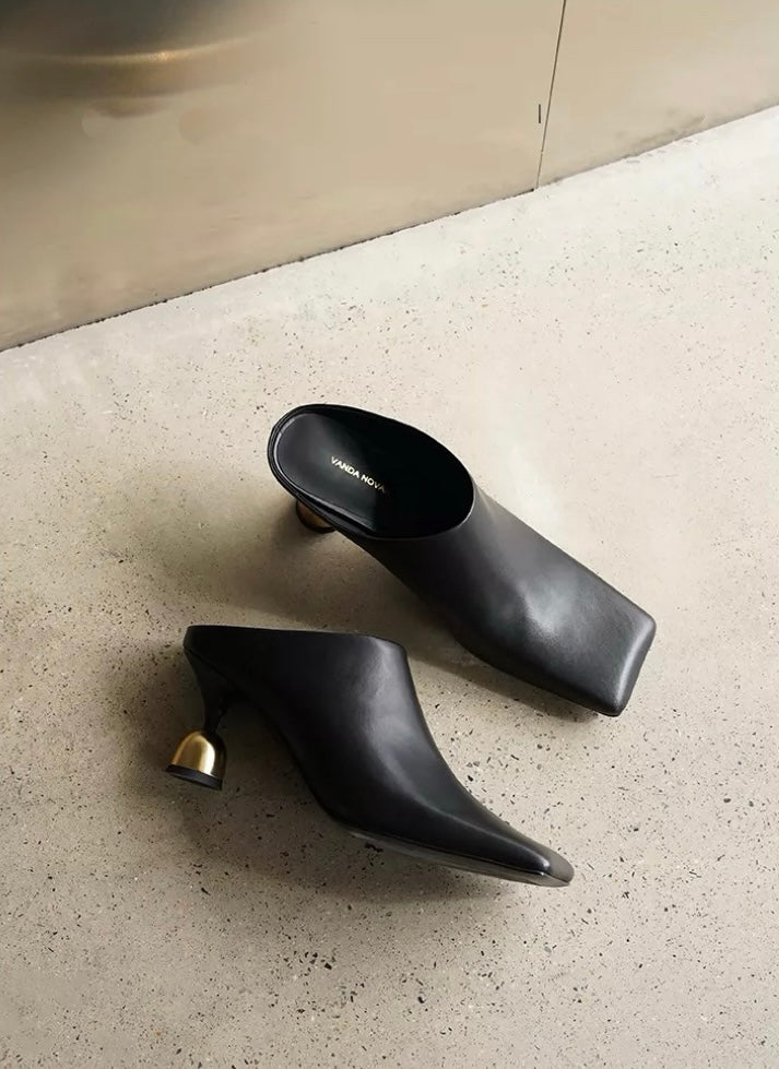 Lucy Mule Heels Black