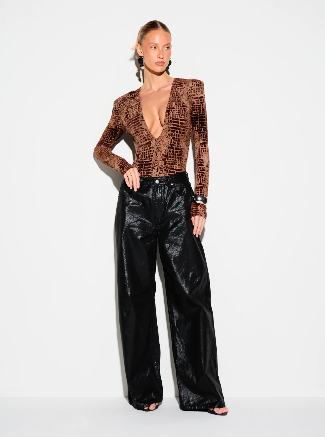 Sarah Croc Print Bodysuit