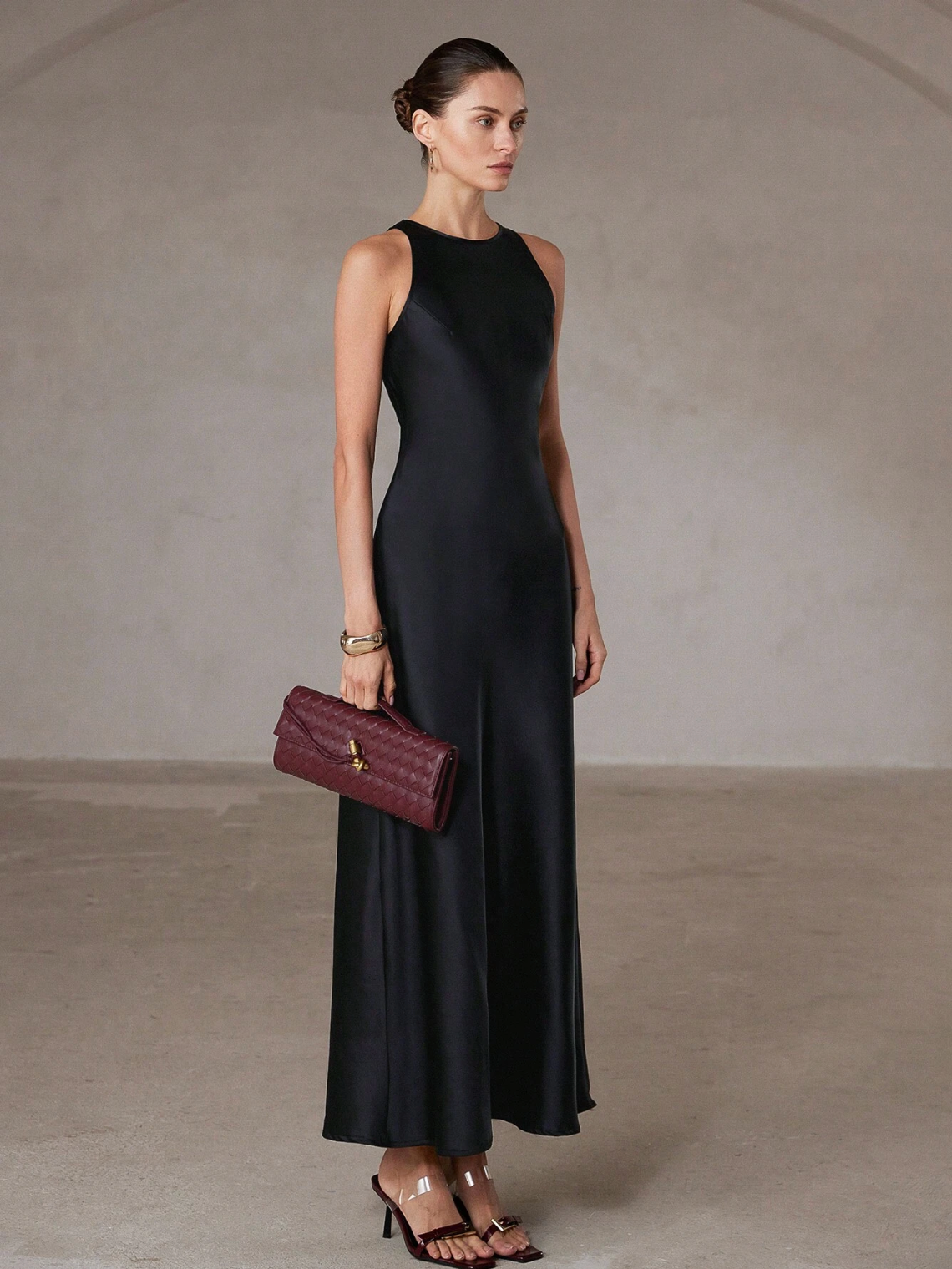 Diana Satin Bias-Cut Maxi Dress