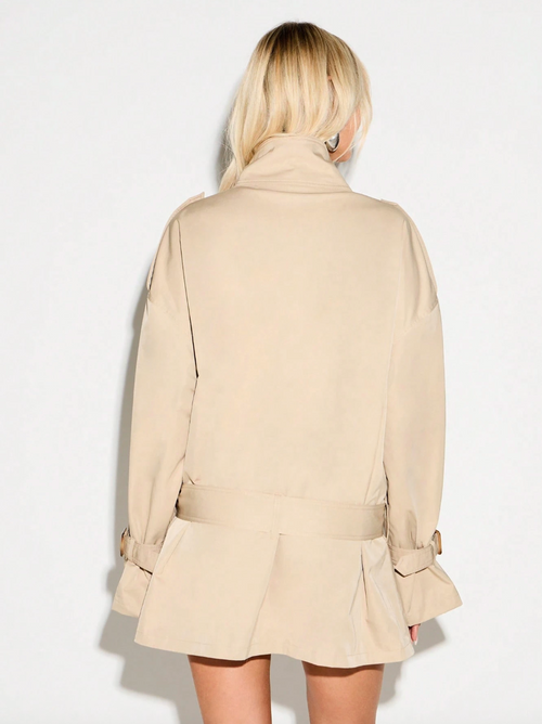 Anabella Belted Trench Mini Jacket Dress